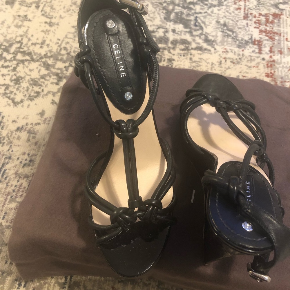 Celine Wedge Sandals 7.5 - Picture 2 of 5